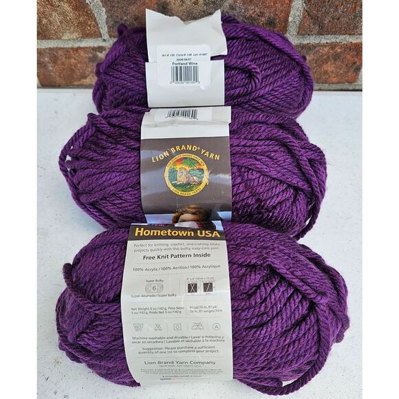 3 Skeins LION BRAND HOMESPUN Portland Wine New YARN Crochet Knit DIY Scarf GIFT - Picture 3 of 5